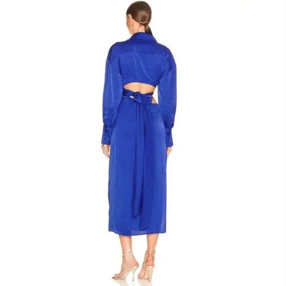 Ronny Kobo Ranell Wrap Dress Size XS, Royal Blue, Midi - Picture 7 of 9